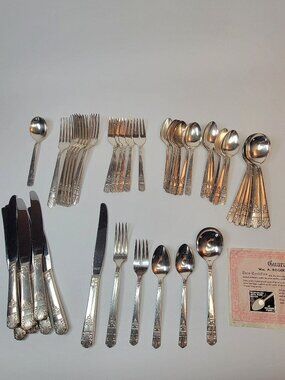 1938 Harmony Silverplate Set Wm A Rogers Re-Inforced Oneida 49Pcs